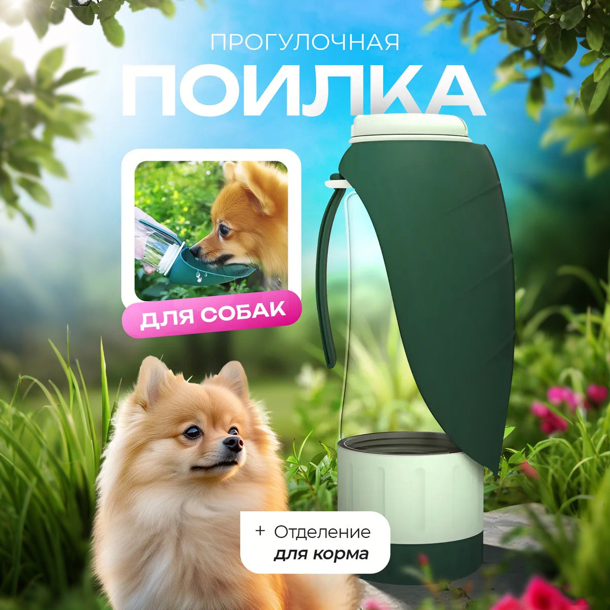 Portable Silicone Pet Water and Feeding Cup with Leak-Proof Leaf Design for Walks