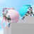 Foldable pet water bottle with hook in Mist Pink Steel, front view