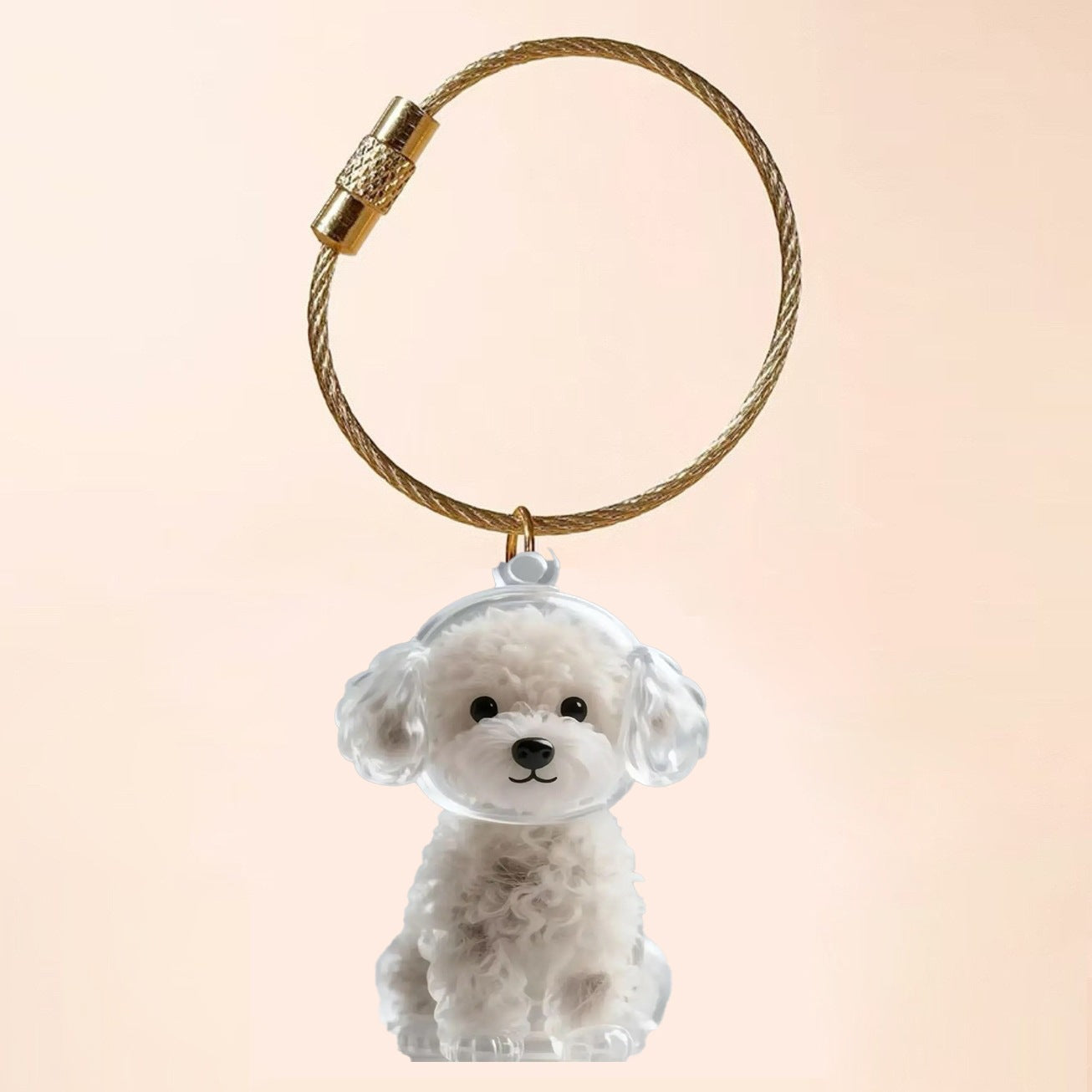 Transparent Animal Hair Memorial Keychain Pendant