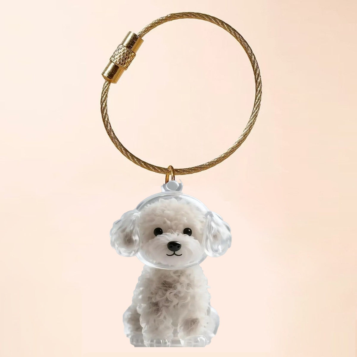 Transparent Animal Hair Memorial Keychain Pendant