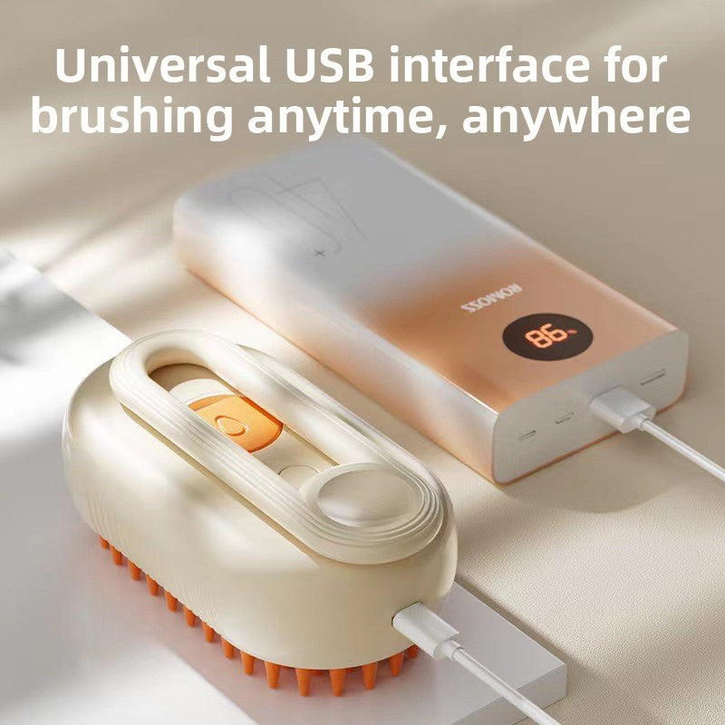 Electric Pet Spray Brush for Shedding, One-Click Mist and Steam