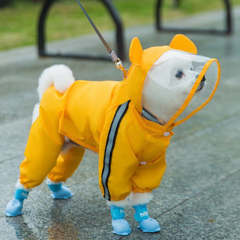 Four leg waterproof dog raincoat, available in 15 styles, image 91