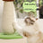 Bamboo-style cat scratching post and climbing frame, close-up detail view