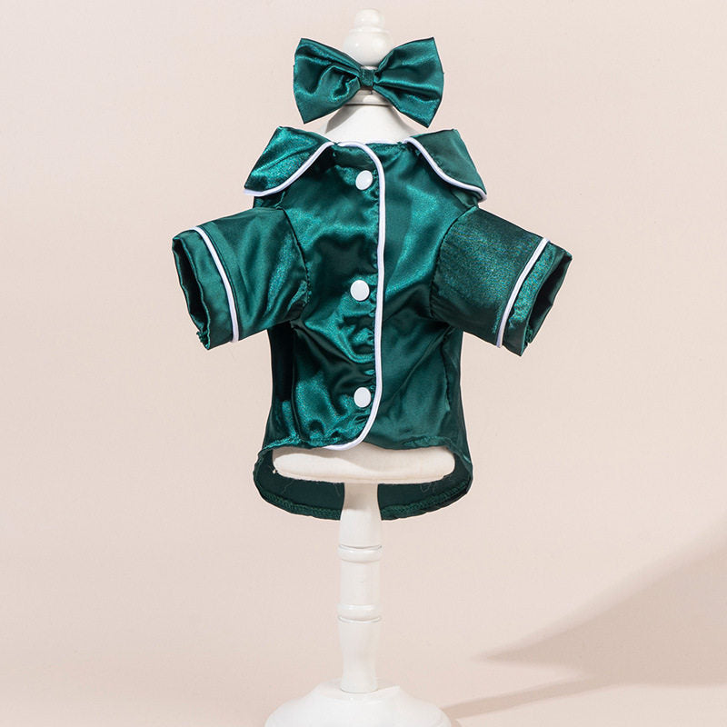 Knitted pet pyjamas with flower headband for dogs and cats, image 26