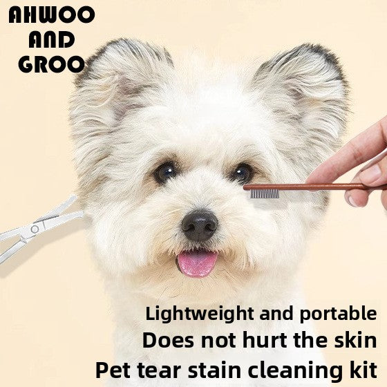 Mini Wooden Pet Comb and Grooming Scissors for Dogs and Cats