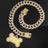 Cuban link dog chain collar with sparkly stones, product image 8