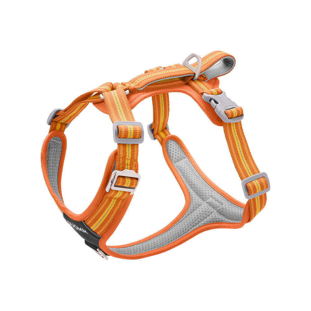 Y shape no pull dog harness in orange with front buckle