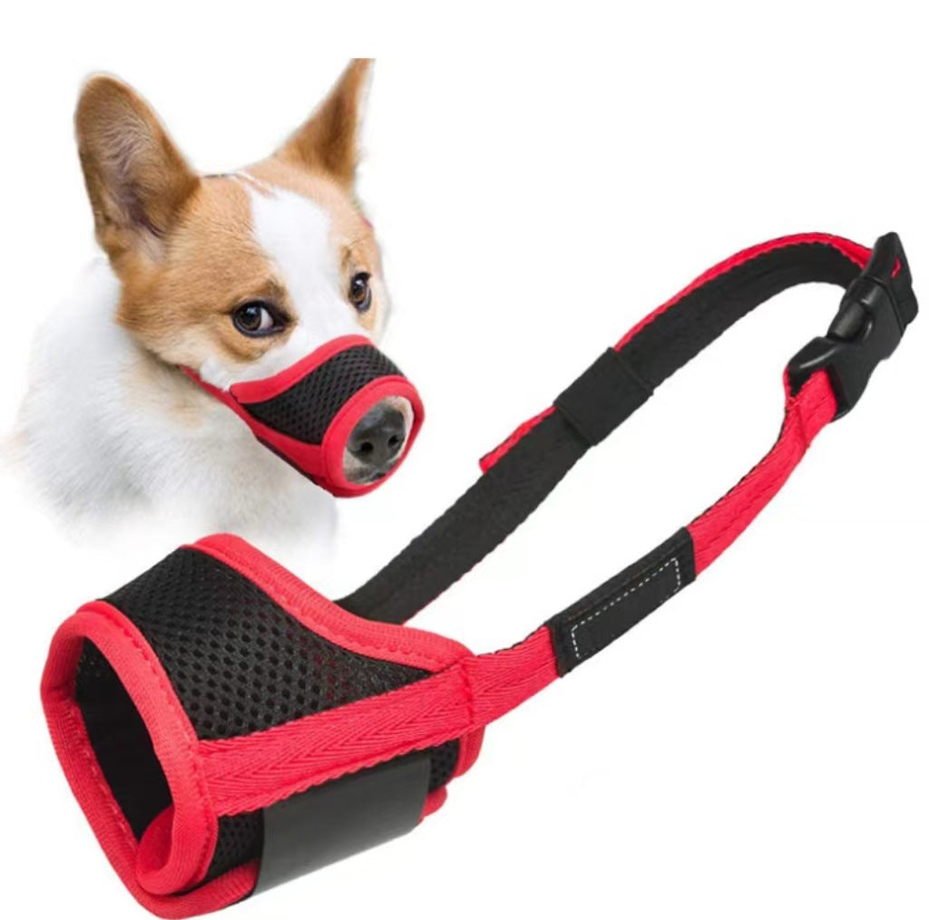 Soft mesh dog muzzles in four colours and six sizes