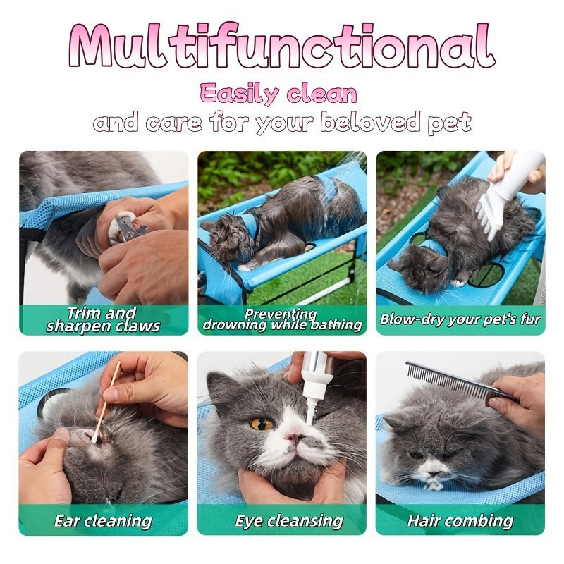 Foldable Stainless Steel Pet Grooming Table with Storage Bag