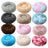 Light grey round deep sleep pet bed with soft plush