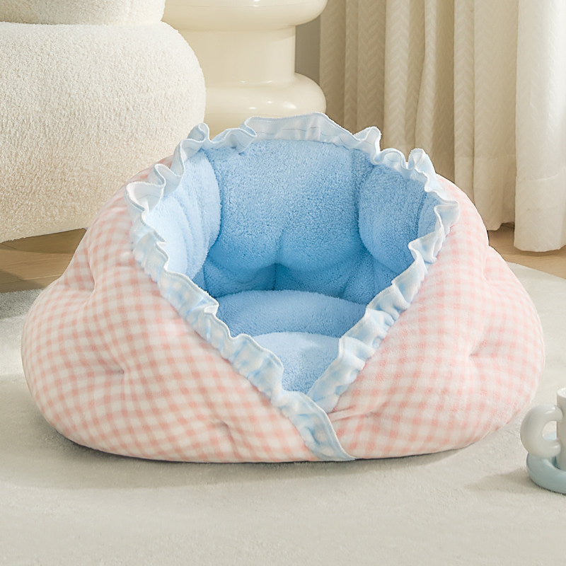 Round raised edge dog bed, detail photo 9