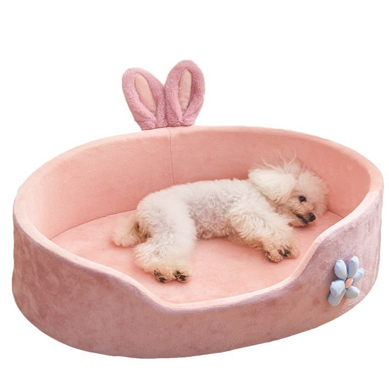 Sponge Kennel Sofa Bed with Blanket Option, Washable Lounger