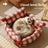 Red plaid plush sofa nest bed for cats and small dogs, photo 4 of 8