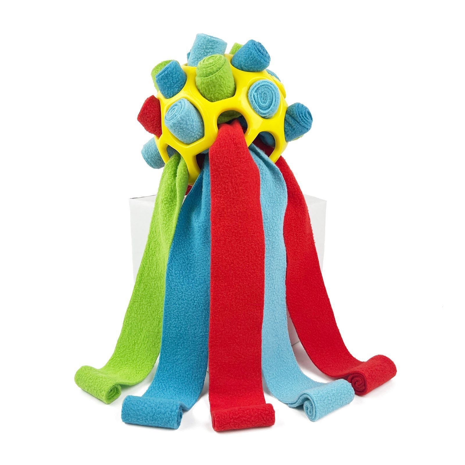 Bright yellow plush sniffing toy for dogs on a plain background - photo 5