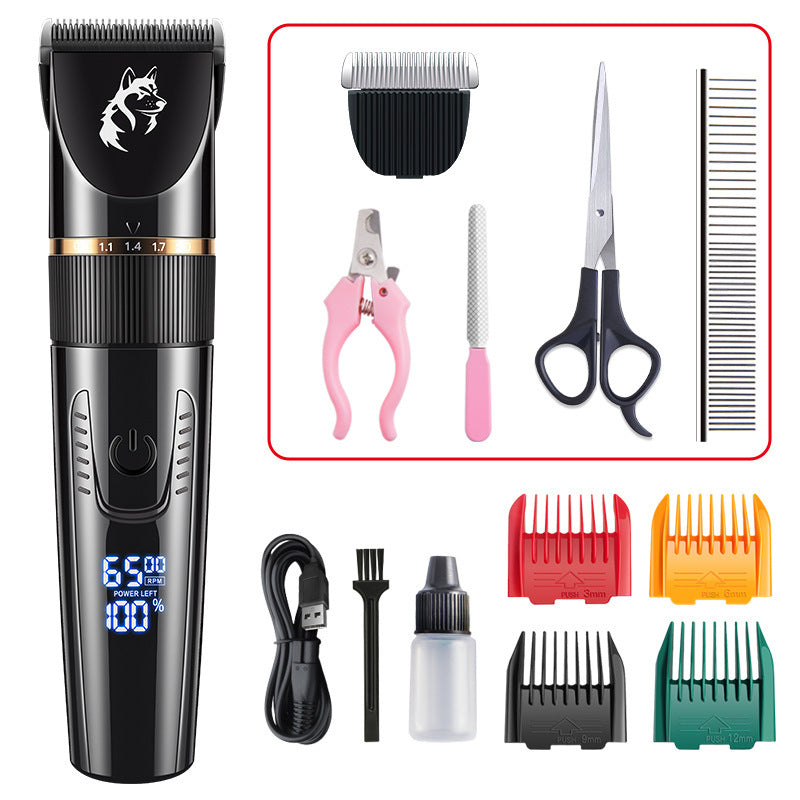 Waterproof Pet Hair Clipper with Guide Combs, Quiet and Rechargeable
