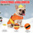 Small dog in a Christmas penguin costume with velcro fastening