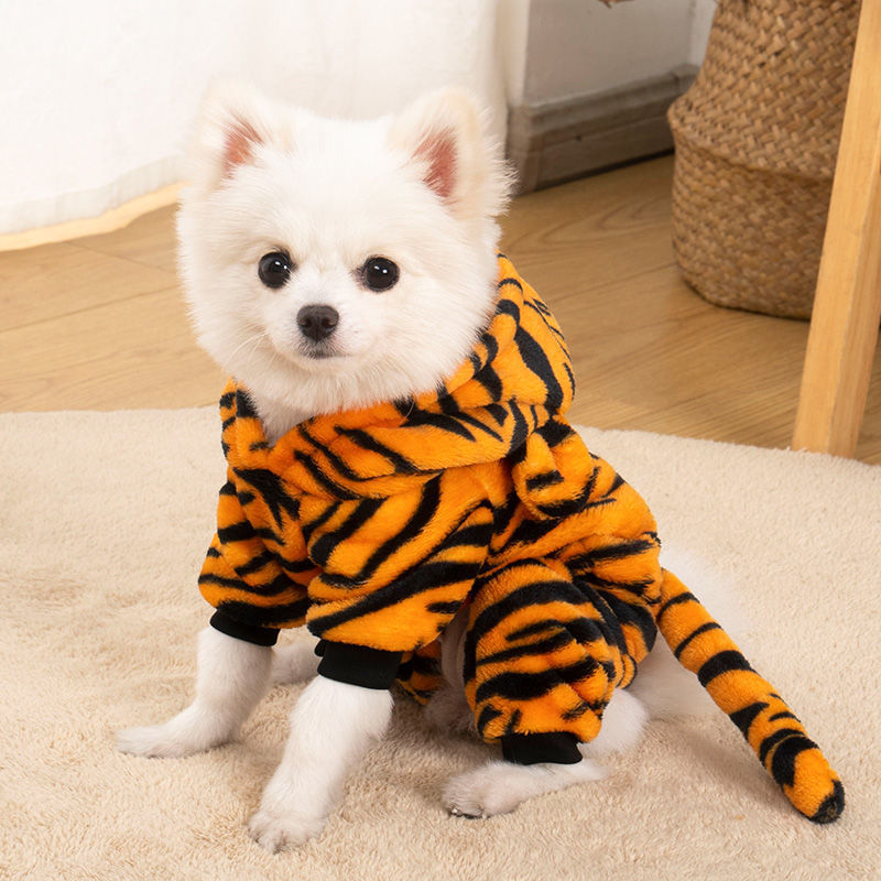 Thick padded tiger costume for small dogs, in Orange Tiger, image 1