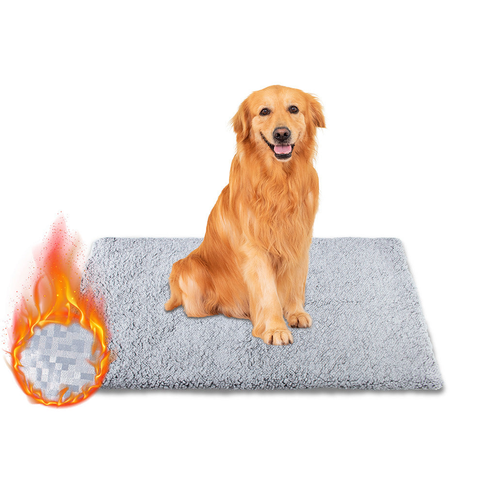 Self-warming pet mat with reflective layer, further angle view