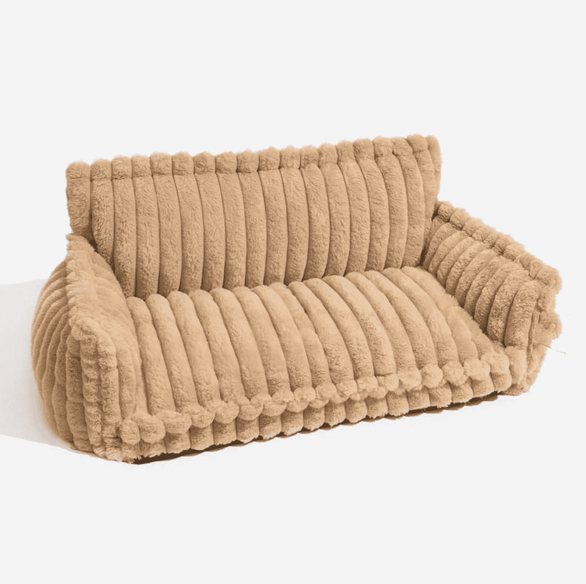 Soft plush four season pet bed in camel, product image 5