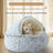 Gradient grey semi-enclosed shell cat bed in short velvet