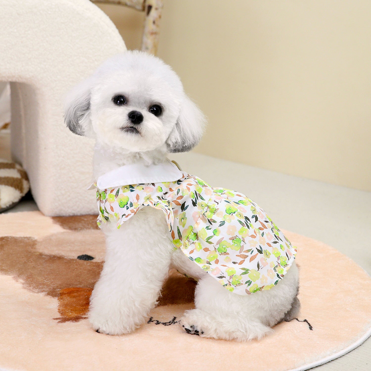 Floral garden print dress for small pets for dogs and cats, image 4