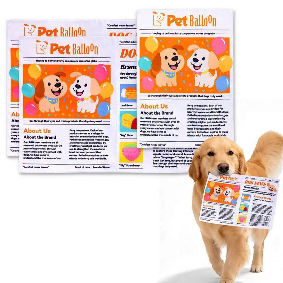 Newspaper print crinkle dog toy - view 3
