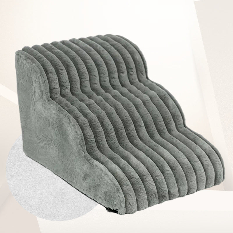 Removable washable dog stairs with anti-slip base in grey