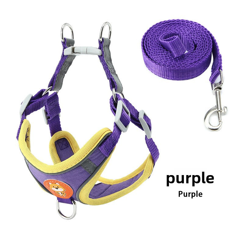 Reflective vest harness and lead for small dogs, 4 sizes available