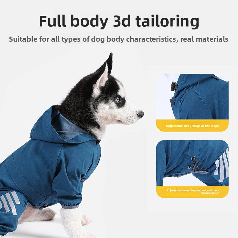 Hooded four leg dog raincoat, available in 19 styles, sizes Small to 2XL, image 1