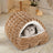Enclosed plush cave bed with thick faux fur lining, product image 1