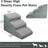 Grey 3 step foam pet stairs with measurements of 60 x 40 x 40cm