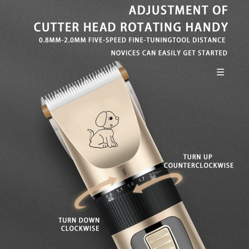 Cordless Pet Hair Clipper Set with Flat Shears and Guide Combs