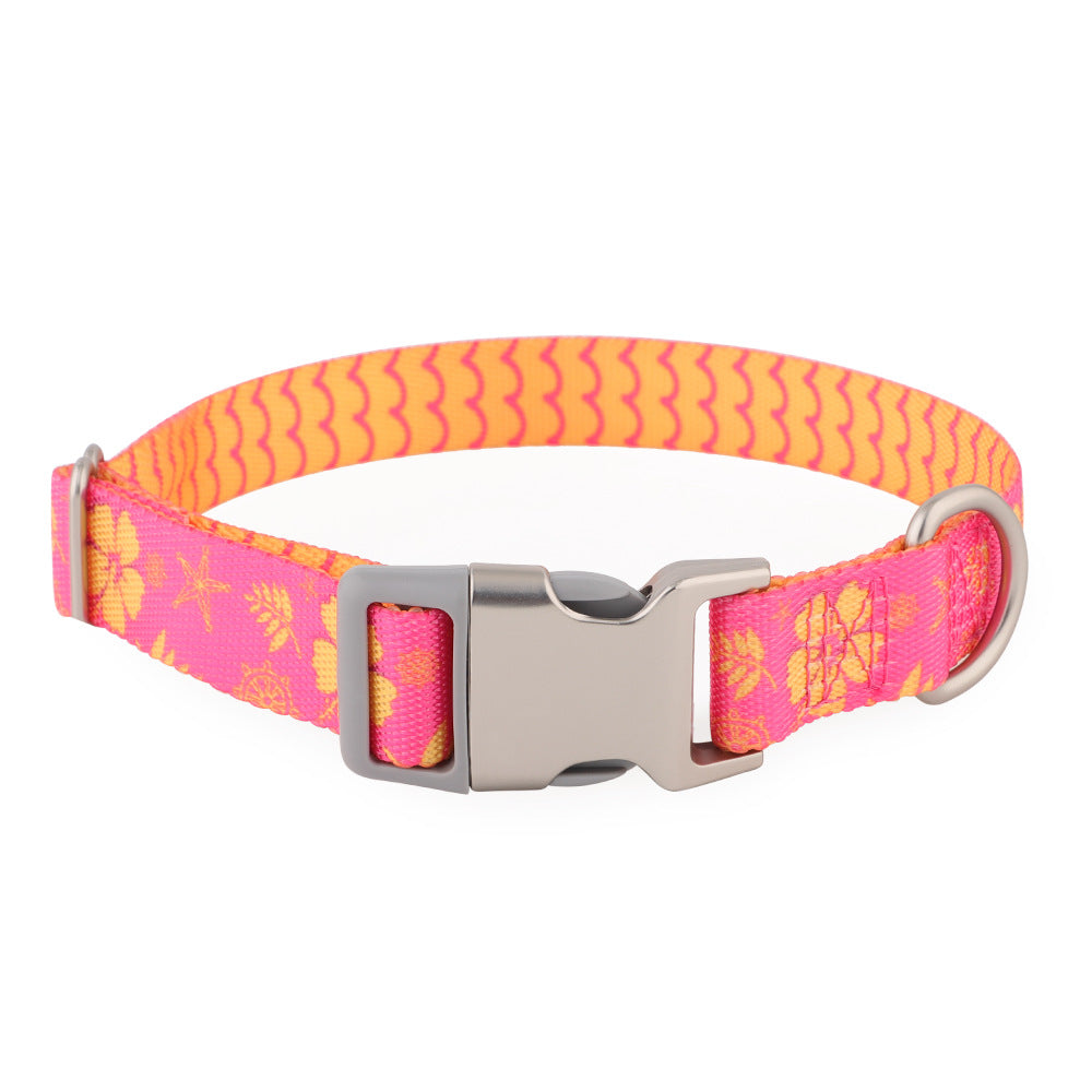 Printed nylon dog collar with colourful pattern, product image 15