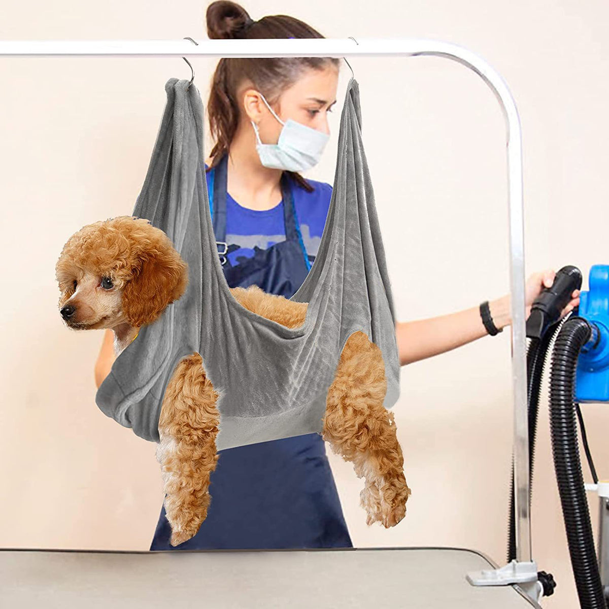 Fleece Grooming Hammock for Cats and Dogs, Soft Nail Trimming Sling