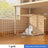 Indoor plastic cat cage with litter area and cat bed, view 79