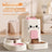 Detachable Split-Type Cat Feeder and Water Bowl Set with Measure Markings