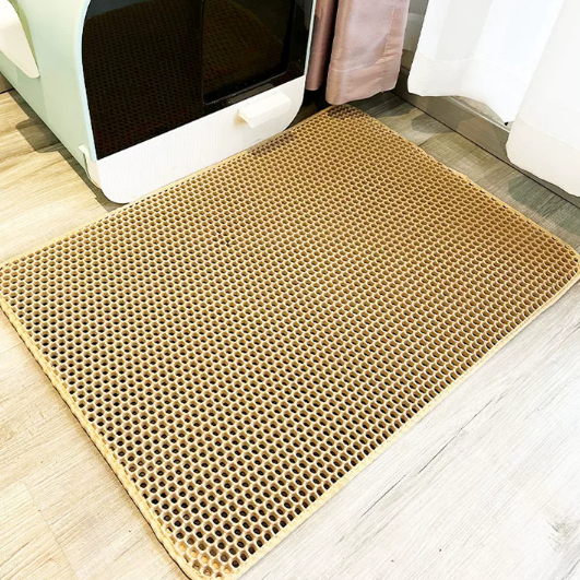 Honeycomb Mesh Cat Litter Trapping Mat with Raised Edge
