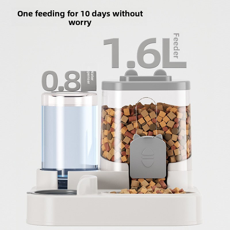 Cat-Ear Pet Feeder Bowl with Anti-Tip Base and Large Capacity for Cats and Dogs