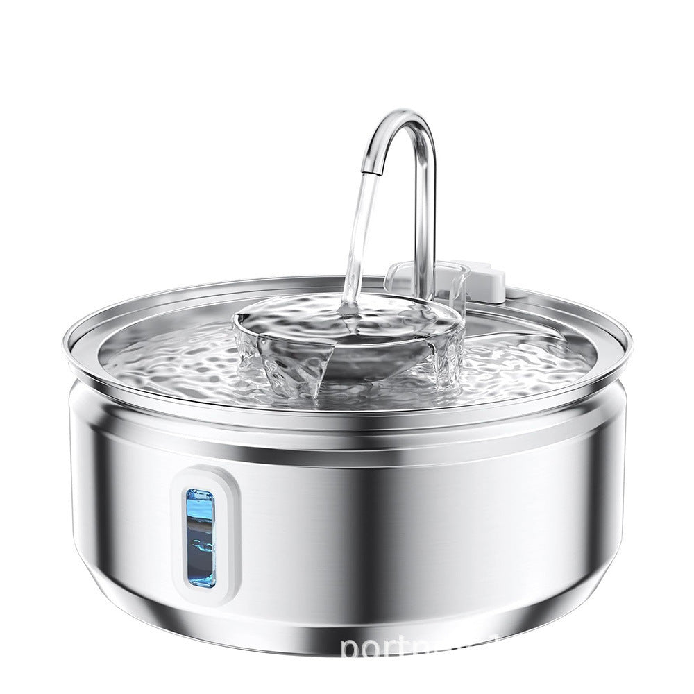 3.2L Stainless Steel Pet Water Fountain with Silent Pump and 3-Stage Filtration