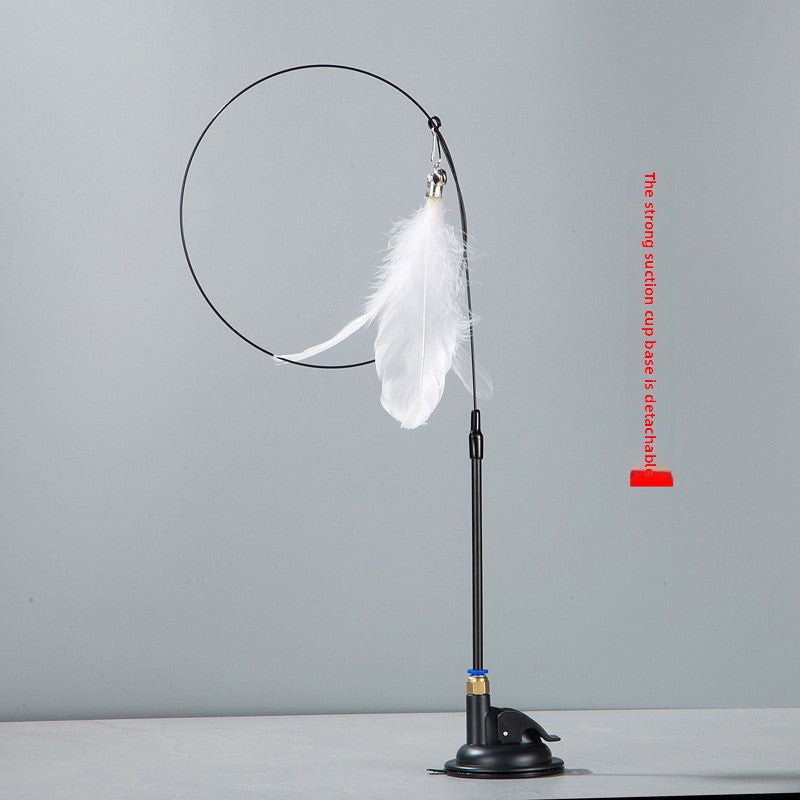 Blue owl feather cat teaser with strong suction cup base - photo 8