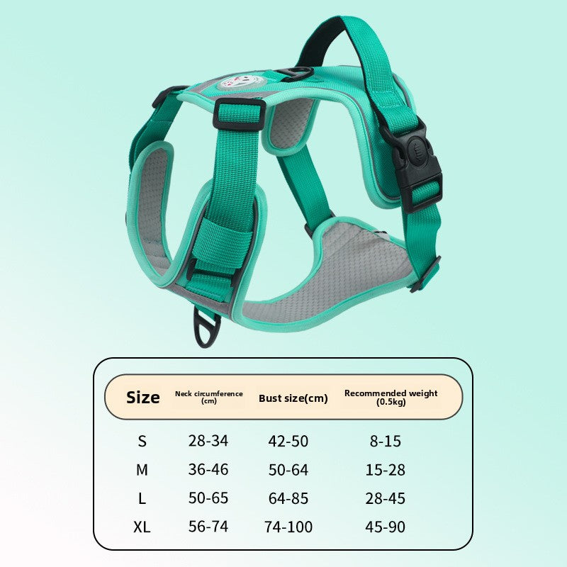 Reflective vest harness for large dogs, 4 sizes available