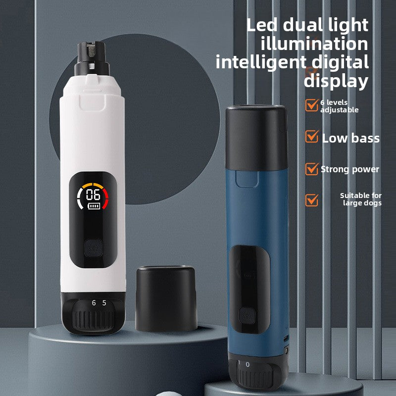 Dual LED Dog Nail Grinder for Cats and Small Dogs, 800mAh Battery