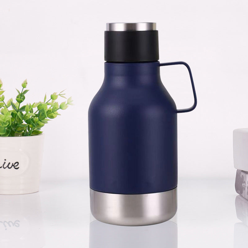 40oz Stainless Steel Insulated Pet Water Bottle with Cup Lid and Bowl Base, 1200ml