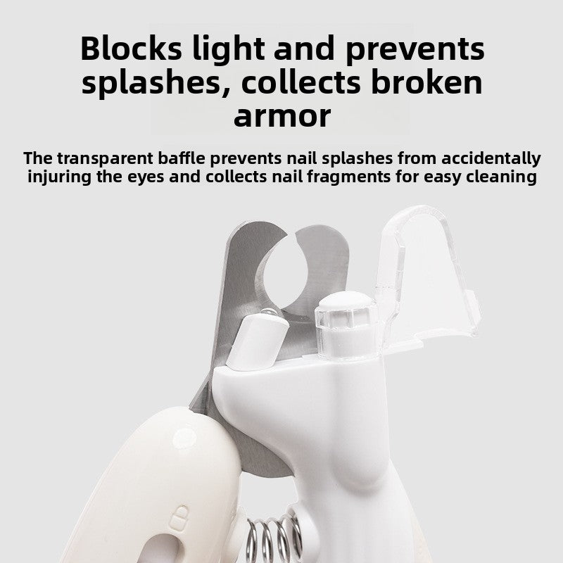 LED Pet Nail Clippers with Anti-Splash Cover and Bloodline Light