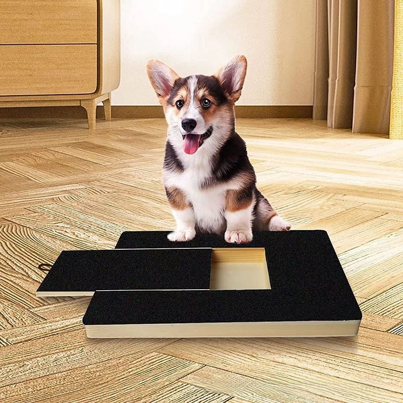 Wooden Dog Nail Scratch Board with Pull-Out Treat Box