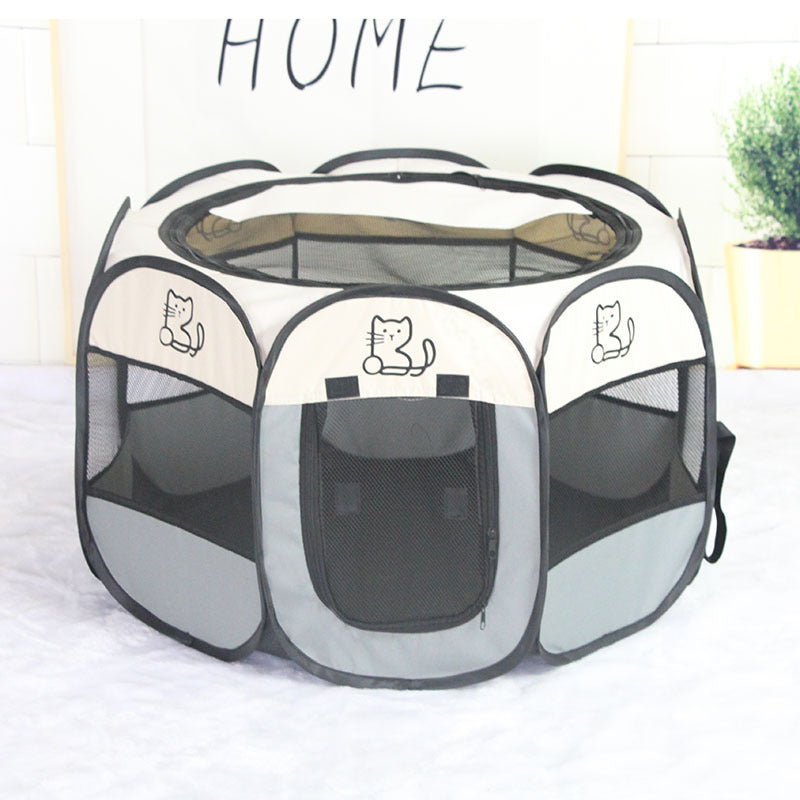 Foldable Oxford cloth pet playpen tent with mesh panels, product image 35