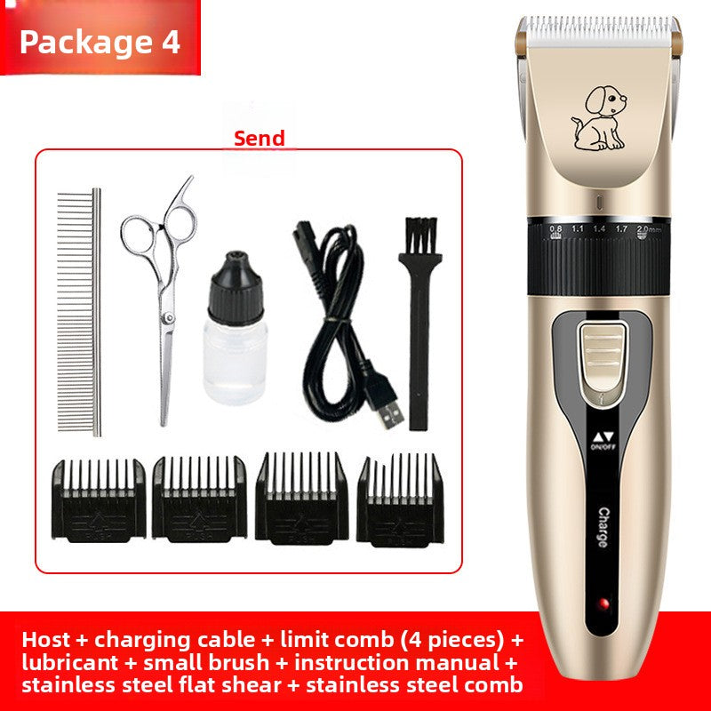 Quiet Cordless Pet Hair Clipper Set, Rechargeable for Dogs and Cats