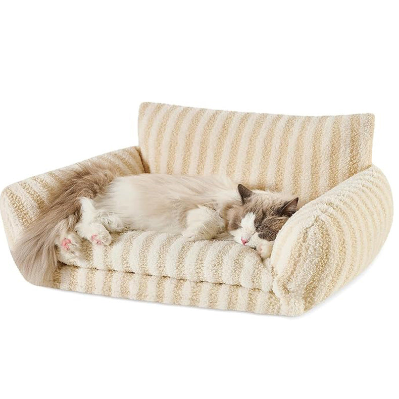 Fluffy plush double-layer pet sofa bed for cats, photo 7 of 7