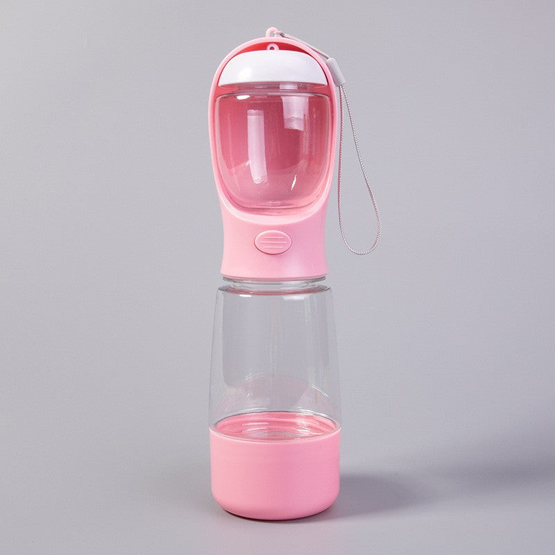 Portable 3-in-1 Dog Water Bottle with Food Container, Waste Bag Box and Carry Rope