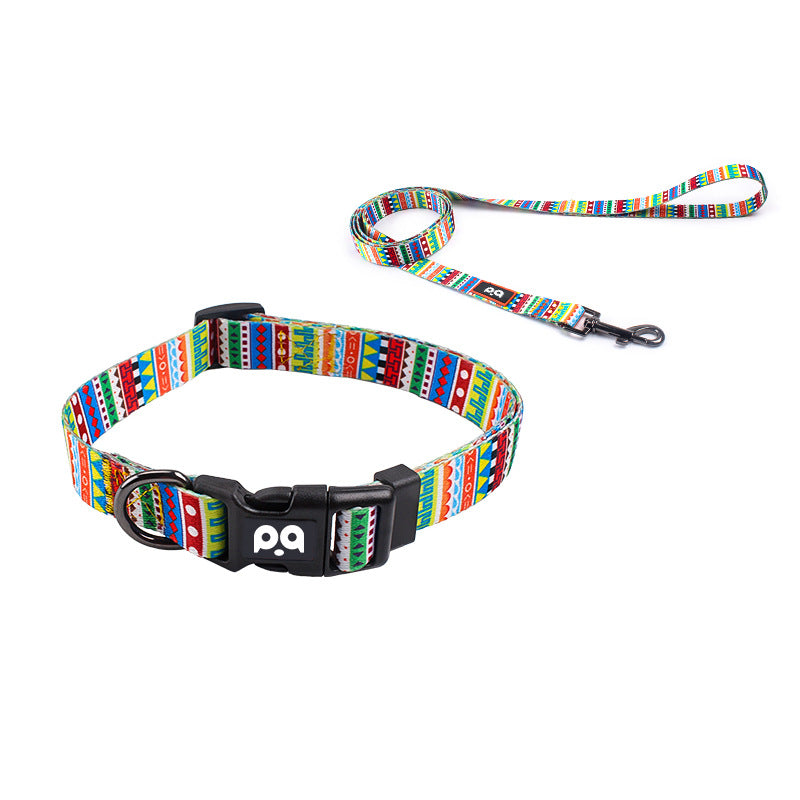 Fun printed dog collars, leads and harness sets